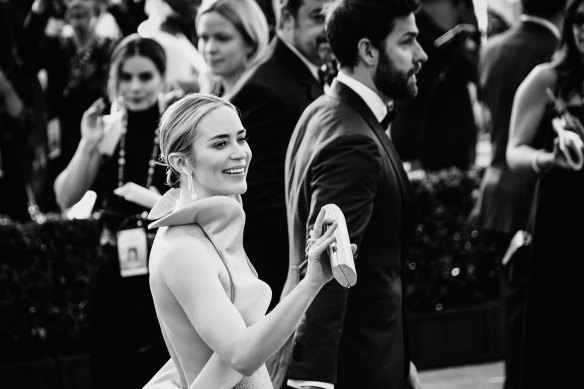 Emily Blunt and John Krasinski at the Screen Actors Guild Awards last year, where she won a gong for her role in A Quiet Place.