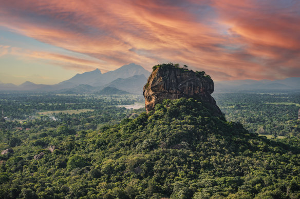 Pidurangala Rock in Sigiriya, Sri Lanka. 