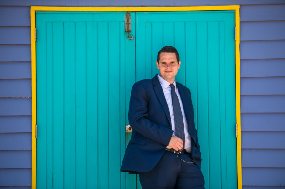 James Newbury after he won pre-selection for the Liberals for the seat of Brighton in 2016.