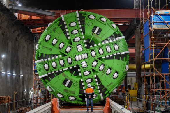 A tunnel boring machine put to work in Melbourne.