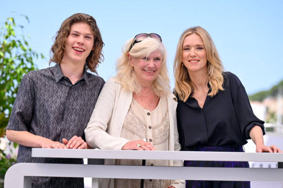 Samuel Kircher, Catherine Breillat and Léa Drucker in Cannes.