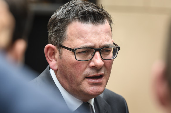 Daniel Andrews answers questions on Tuesday.
