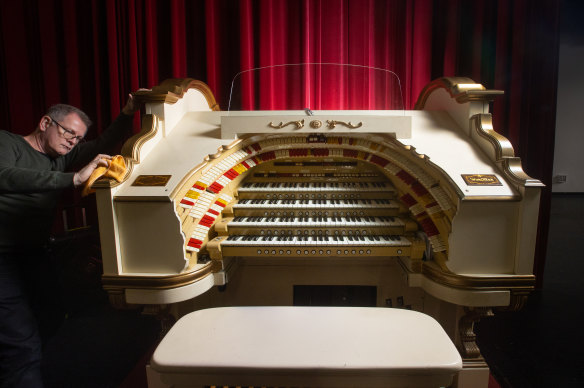 Kingston’s Mighty Wurlitzer Theatre Pine Organ with one of its caretakers, James Dipnall.