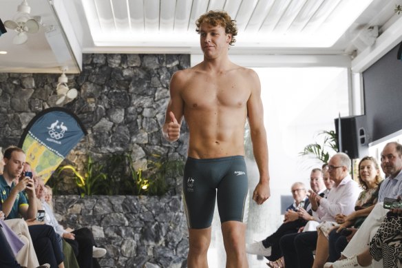 Sam Short sports the new Speedo swimsuit line in Brisbane.