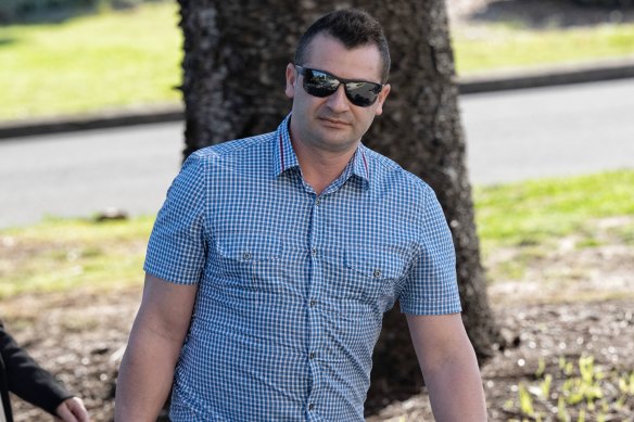 Anthony Koletti arrives at the coronial inquest into the presumed death of his wife Melissa Caddick.