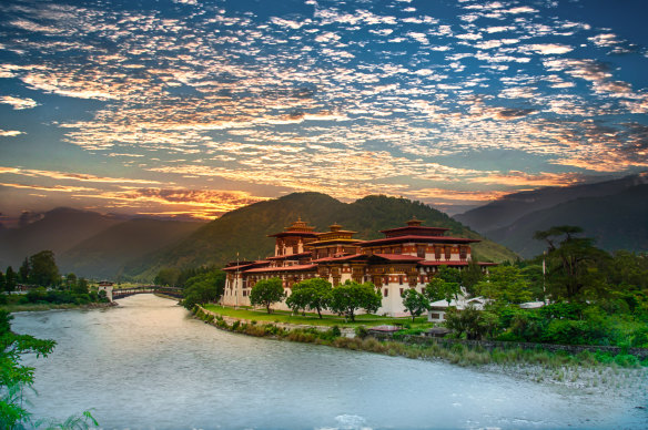Punakha dzong, a former fortress that’s now a monastery, is renowned as Bhutan’s most beautiful building.
