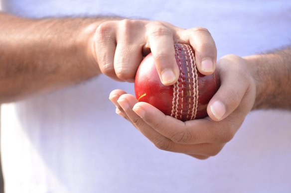 A ball that will require shining on cricket-white pants.
