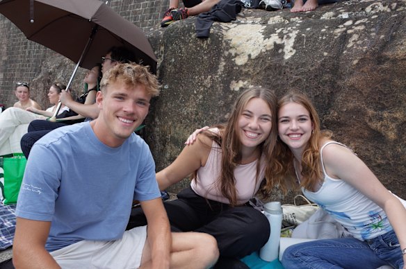 Adrian, Paulina and Flora managed to make it into a vantage point before it reached capacity for Sydney’s New Year’s Eve celebrations on December 31, 2025.