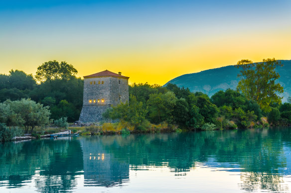The Venetian Tower of Butrint county of Vlore in Albania.
