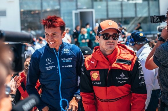 Alex Albon (left) is recovering from complications after surgery.