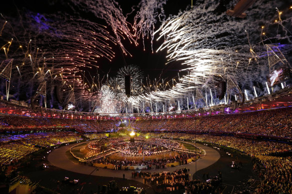 The Olympic cauldron is lit during the opening ceremony at the 2012 Summer Olympics. Dozens of athletes from several countries went missing during the London Games.