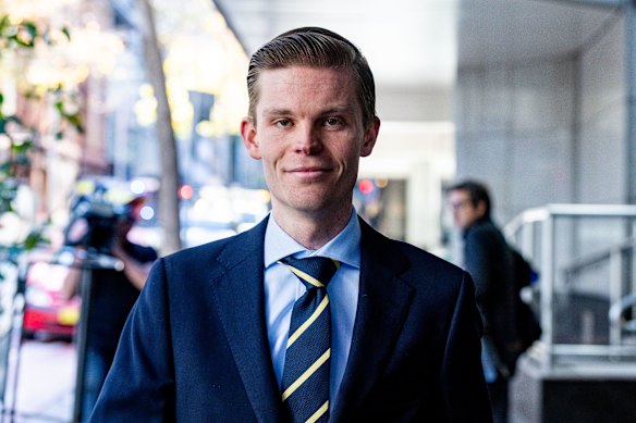 Dylan Whitelaw outside the Independent Commission Against Corruption.