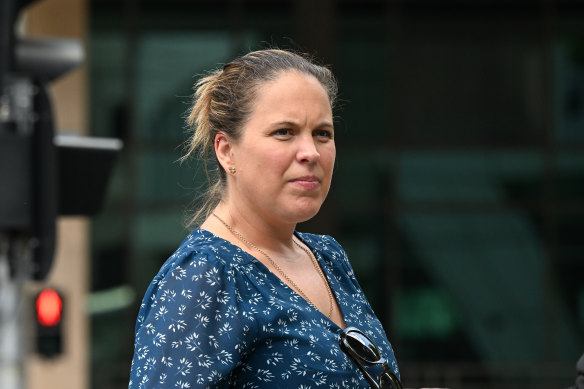 Detective Sergeant Danielle Newton outside the County Court on Monday.