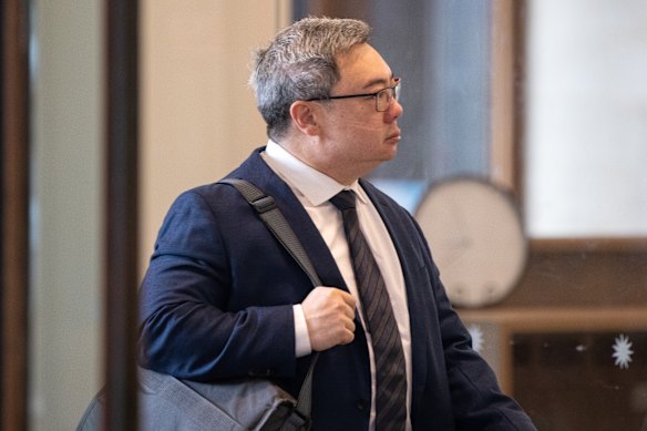 Former psychiatrist Ong Ming Tan arrives at Downing Centre District Court on Monday.