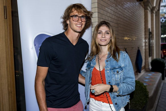 Alexander Zverev and Olya Sharypova in  happier times.