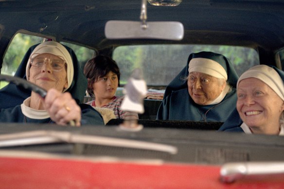 From left: Judy Davis, Eiljah Tamati, Miriam Margolyes and Weaver in Holy Days.