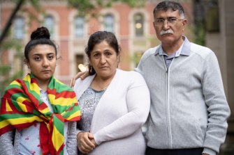 Riehana Elyas, 20, Elham, 52, and Abdulrahman, 58, fled to Sydney via Lebanon.
