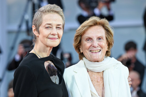 Charlotte Rampling, left, and Liliana Cavani at the Venice Film Festival in August.