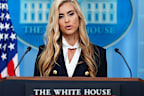 White House press secretary Katie Zacharia addresses reporters.