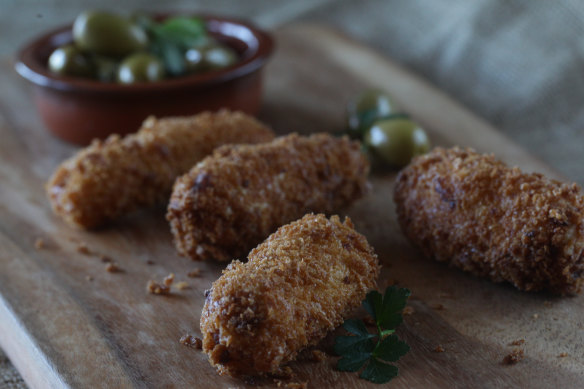 Chorizo and mashed potato croquetas.