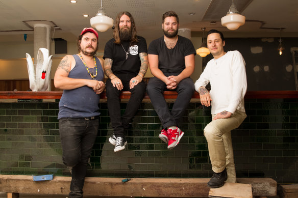 Jake Smyth, Oscar McMahon, Kenny Graham and (since departed) Elvis Abrahanowicz after taking over The Unicorn Hotel in 2015. 