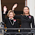 King Haakon VIII stood with his wife Queen Mette-Marit and mother, Queen Sonja, and their children Crown Princess Ingrid Alexandra and Prince Sverre Magus on the balcony of the Royal Palace in Oslo after King Harald V’s state funeral on Wednesday.