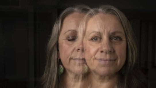 Frontline community palliative care specialist nurse, Rachael Zielinski, is holding workshops as part of a Hammond Care program, aiming to equip people who maybe facing the loss of someone near end-of-life about what happens when people die, the palliative care process and how best to prepare, Hammondville, Sydney. During the workshop Zielinksi asks people to shut their eyes and imagine the best death for themselves. (Double exposure image)