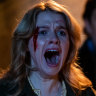 Ella Newton, with Vince Colosimo, gets her scream on in Girl at the Window.