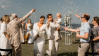 Nikki, Mihai and their son Hayden at their Bulli wedding in March.