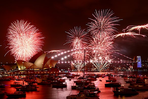 New Year’s Eve 9pm fireworks on Sydney Harbour.
