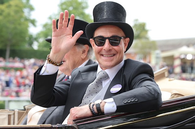 Stanley Tucci takes part in the royal carriage procession on day three of Royal Ascot 2026 at Ascot Racecourse on June 18, 2026 