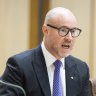 Luke Sayers, former PwC Australia CEO, during a hearing with the finance and public administration references commitee, at Parliament House in Canberra on Thursday.