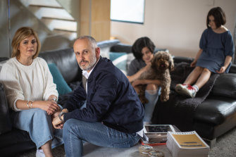 Michael and Kristen Battistella, with their children Mia and Nina.