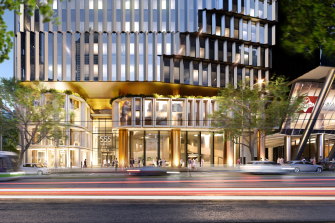 A render for Amazon’s new home in the first tower at 555 Collins Street.