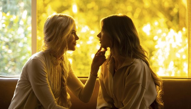 Nicole Kidman, left, and Samara Weaving in Nine Perfect Strangers.