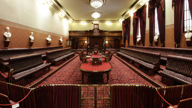 The NSW Legislative Council chamber has been empty since June. 