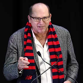 David Neitz, who captained the Demons when Daniher was coach, delivering his eulogy.