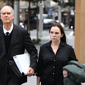 Former Super Retail Group chief legal officer and company secretary Rebecca Farrell outside the Federal Court last week.