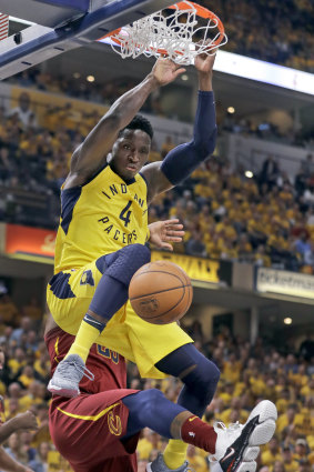Victor Oladipo dunks for the Pacers.