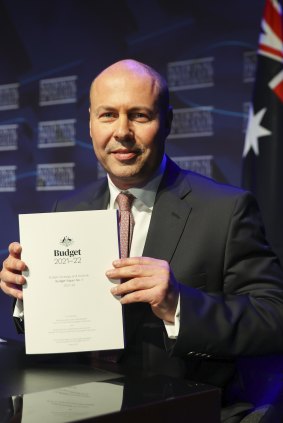 Treasurer Josh Frydenberg at his post-budget address to the National Press Club.