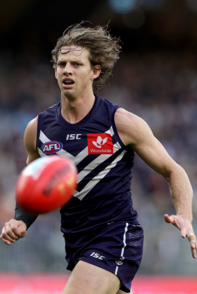 Purple patch: Nat Fyfe has had a run of good form, and polled 8 votes for his round 13 performance in Fremantle's win over Port Adelaide at Optus Stadium in Perth.