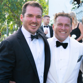 Peter and Karl Stefanovic during Karl's recent Mexican wedding.