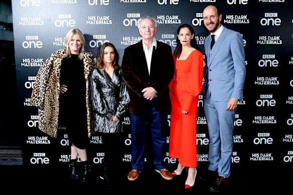  Jane Tranter, Dafne Keen, Philip Pullman, Ruth Wilson and Jack Thorne attending the premiere of His Dark Materials in London.