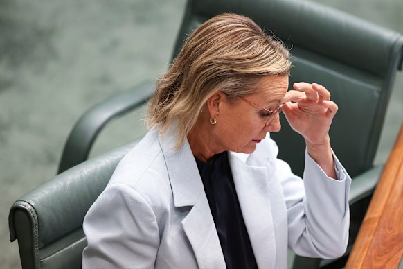 Opposition Leader Sussan Ley during Question Time at Parliament House in Canberra. 