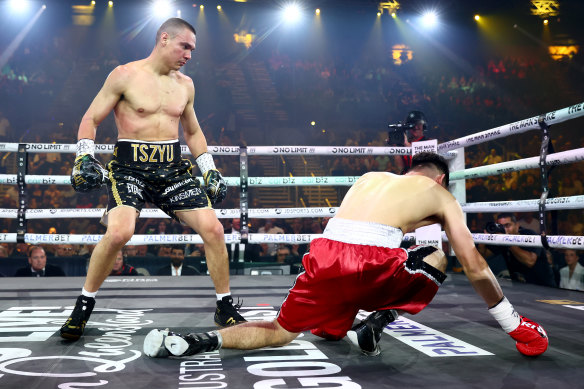 Tim Tszyu during his win over Carlos Ocampo.