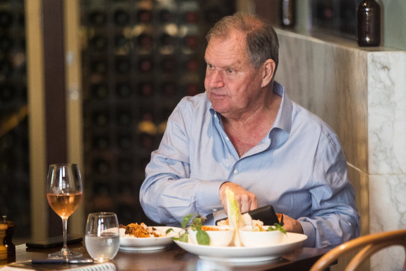 Robert Doyle at lunch in South Melbourne in October last year.  