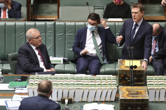 Christian Porter during question time in Parliament last month. 