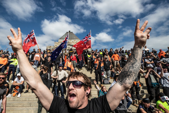 Hundreds of protesters marched through Melbourne on Wednesday.