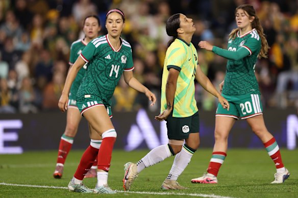 Sam Kerr shows her frustration.