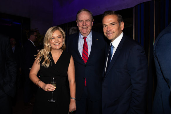 Sydney Morning Herald editor Lisa Davies, Nine Entertainment Co chairman Peter Costello and News Corp Australia co-chairman Lachlan Murdoch. 